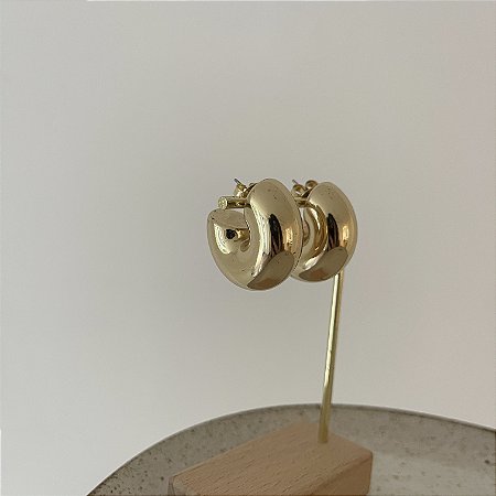 Argola Puff - P - Dourado