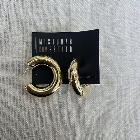 Argola Puff - GG - Dourado