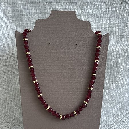 Colar Murano Pedra Ibiza - M - Cherry