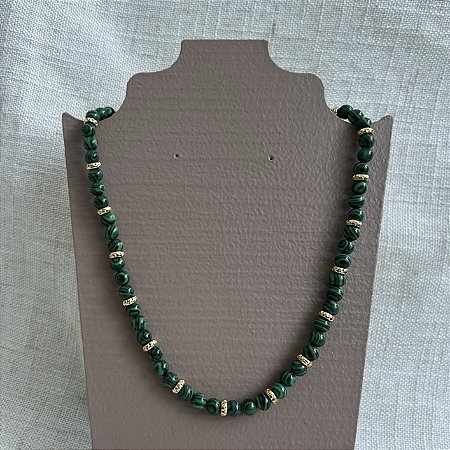 Colar Murano Pedra Ibiza - M - Malaquita