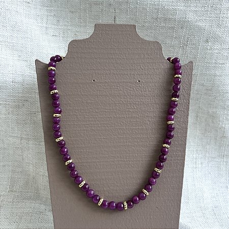 Colar Murano Pedra Ibiza - M - Lilás