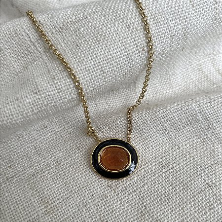 Colar Oval Aurora - Laranja