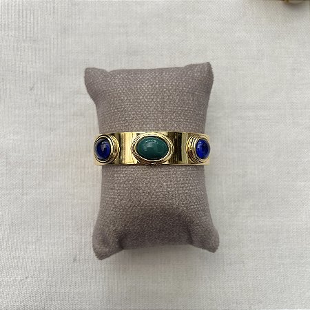 Bracelete Aurora Bicolor - Esmeralda e Safira Azul