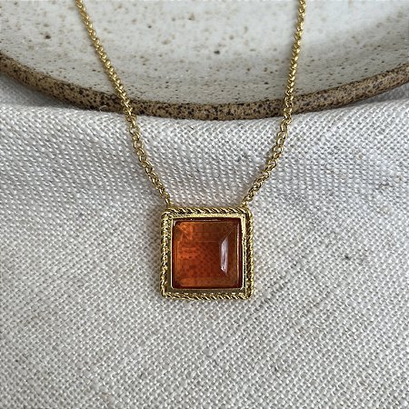 Colar Aurora Quadrado - M - Laranja