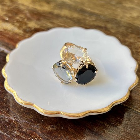 Anel Fantasy Oval - Negro - P