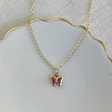 Choker Infantil Borboleta - Pink