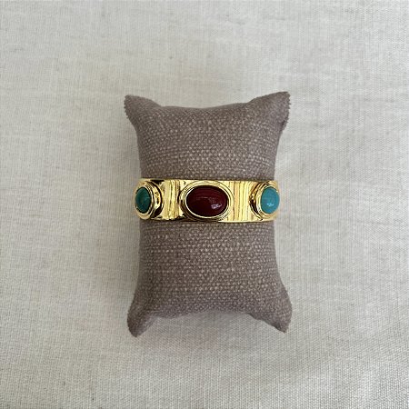 Bracelete Aurora Tricolor - Marsala, Esmeralda e Turquesa