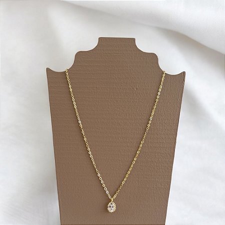Colar Ponto de Luz Oval - Dourado