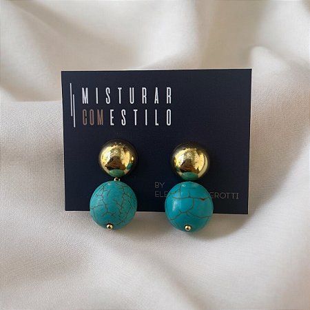 Brinco Cora Bolas - Turquesa