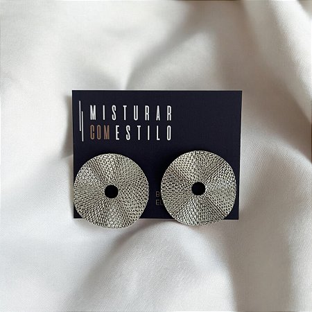 Brinco Disco Rendado - Ródio