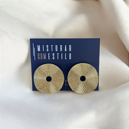 Brinco Disco Rendado - Dourado
