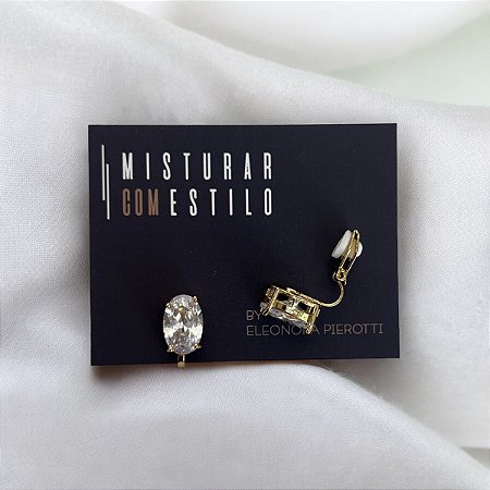Brinco De Pressão Oval - Dourado