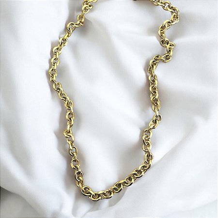 Colar Aço Inox Elos - 70 cm - dourado
