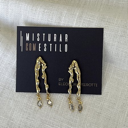 Brinco Orgânico Gota de Zircônia