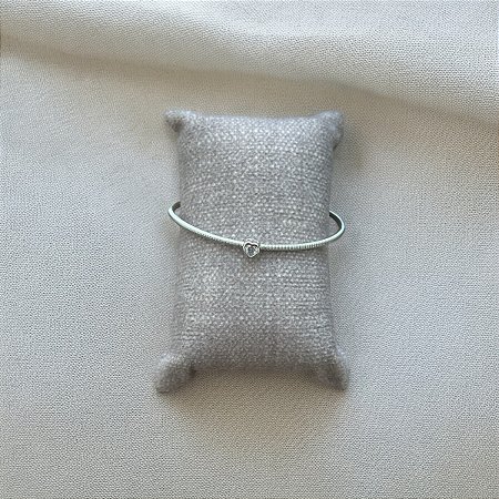 Bracelete Mola Coração - Ródio
