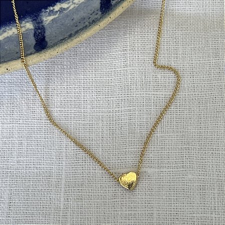 Choker Coração - P - Dourado