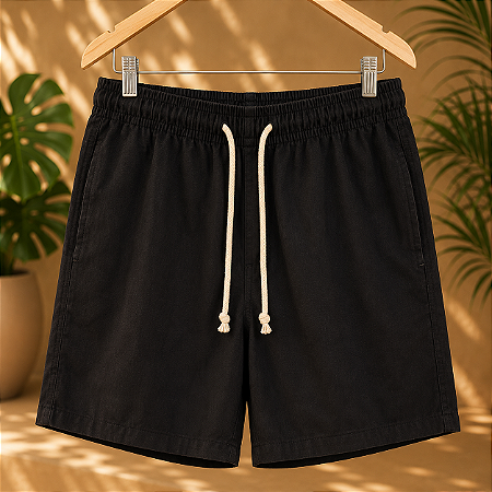 Short Nápoles - Linho Preto Liso