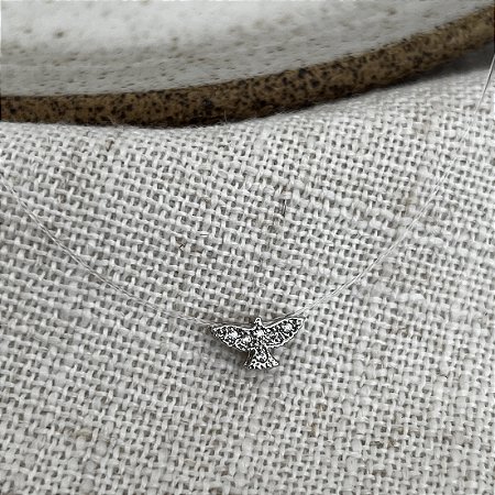 Choker Fio de Nylon Espiríto Santo com Zircônia - Ródio