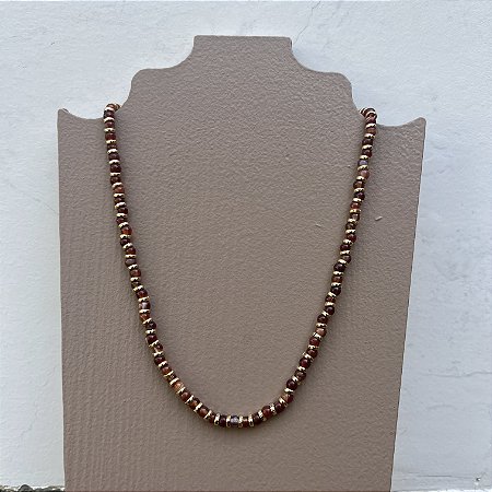 Colar Murano - P - Curto - Laranja