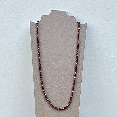 Colar Murano Pedra Ibiza - P - Longo - Cherry