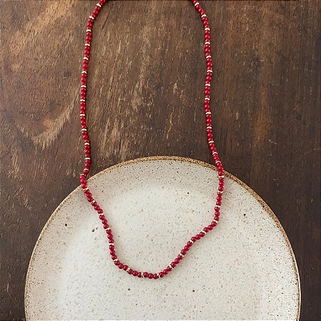 Colar Pedras Naturais Ibiza - P - Longo - Cherry