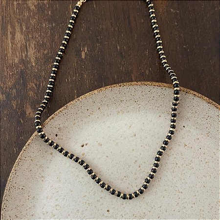 Colar Pedras Naturais - P - Preto