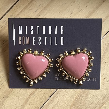 Brinco Coração Aurora - Rose