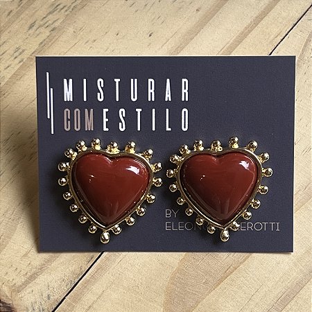 Brinco Coração Aurora - Marsala