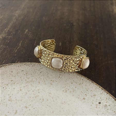 Bracelete Aurora Martelado - Madrepérola