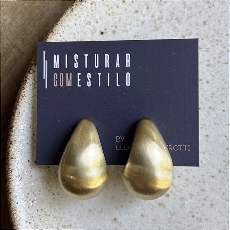 Brinco Gota Lumière - Dourado Fosco