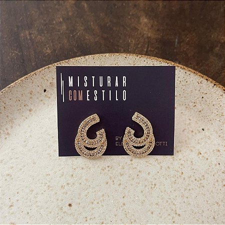 Brinco Festa Gota Aberta de Zircônias - Dourado