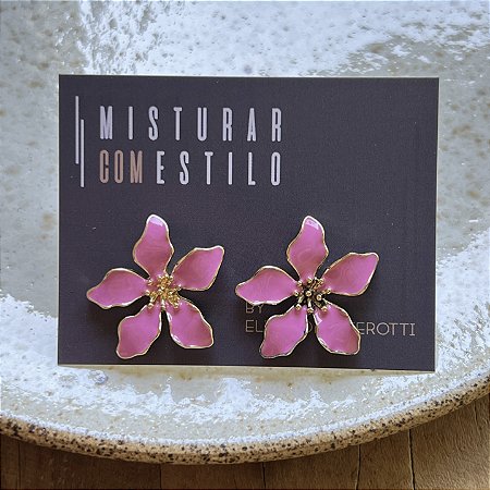 Brinco Flor de Lotus - P - Rosa