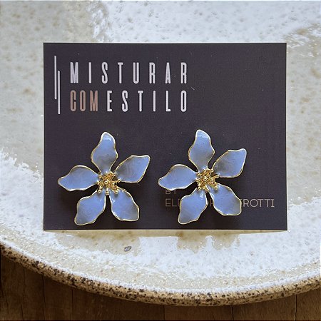 Brinco Flor de Lotus - P - Azul Celeste