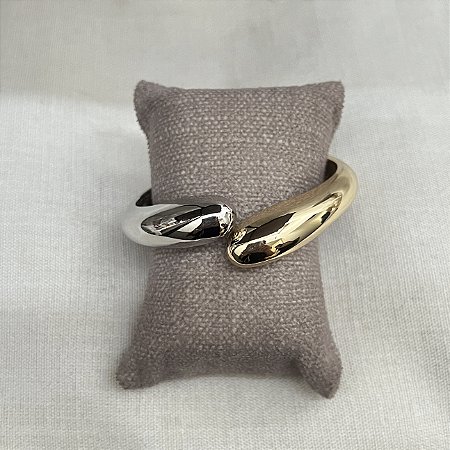 Bracelete Gota Duplo Lumière - Bicolor Brilho