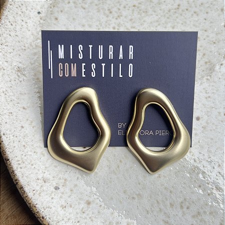 Brinco Lumière Gota Orgânica Vazada - Dourado