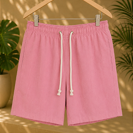 Short Elba - Linho Rosa Chiclete