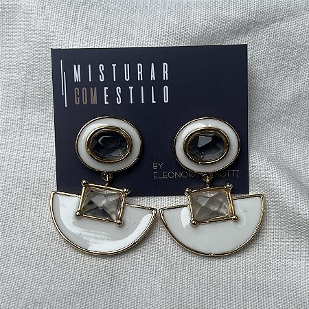 Brinco Oval Com Leque Aurora - Crstal