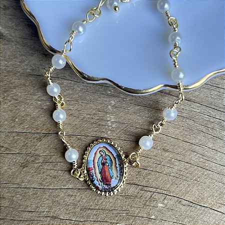 Pulseira  - N. S. de Guadalupe - Dourado