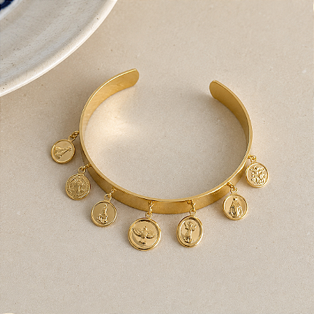 Bracelete Todos os Santos Largo - Dourado