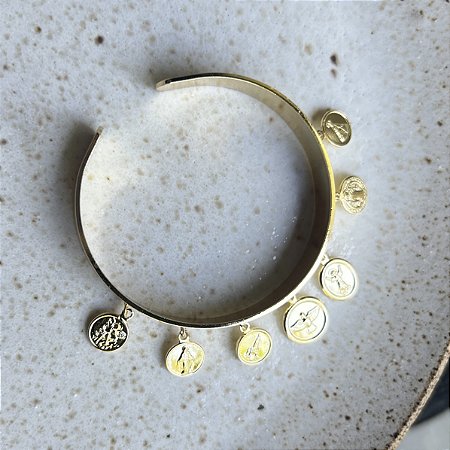 Bracelete Todos os Santos Largo - Dourado
