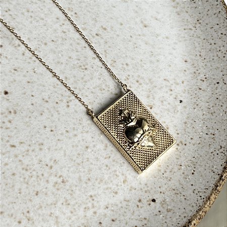 Colar Sagrado Quadrado - Dourado