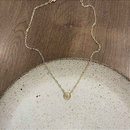 Colar Mini Ponto de Luz Sol Estrela