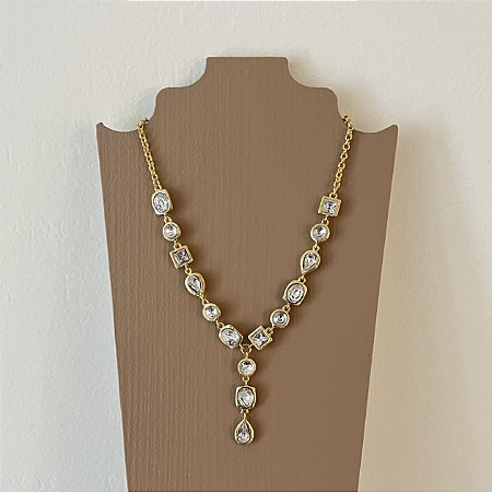 Colar Gravata Lumiére - Cristal