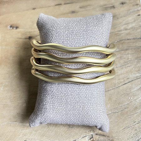 Bracelete Lumière Linhas - Dourado