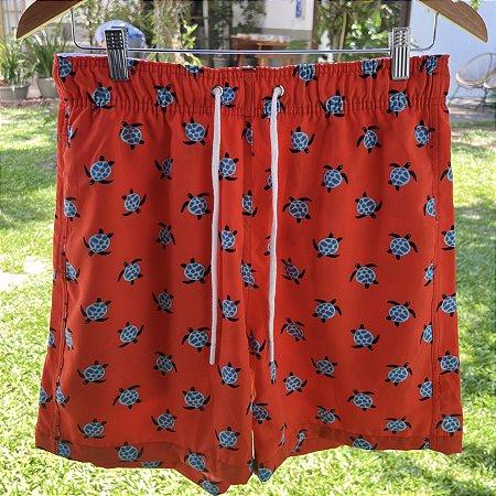 Short Praia Tartaruga - Laranja