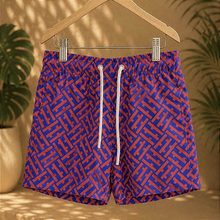 Short Praia Infantil Matera - Vermelho e Azul