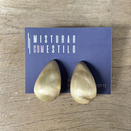 Brinco Gota Lumière Aberta - Dourado Fosco