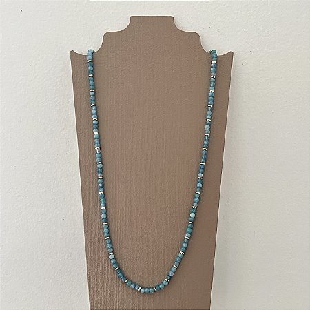 Colar Murano Pedra Ibiza - P - Longo - Turquesa