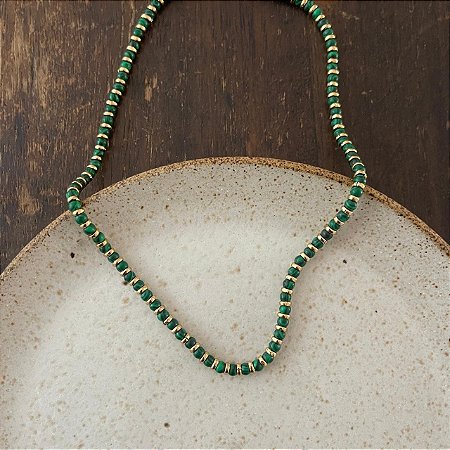 Colar Pedras Naturais - P - Malaquita