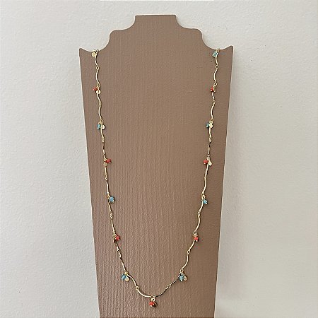 Colar Fernanda Novo - Turquesa e Coral